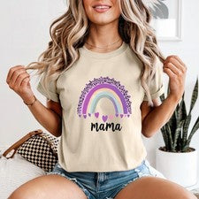 Linda Camiseta Arco Iris Mamá Mujer Elegante Mamá Moda Retro Regalo Para Ella