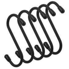LIVIVO 5 piezas Ganchos de almacenamiento colgante S Negro Riel de cocina Porta utensilios