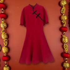 "Vestido midi de mujer con cuello alto, vestido swing suave para boda, vacaciones,"
