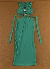 Vestido midi de moda Nova para mujer pequeño verde Kelly anillo central todo bien aquí nuevo con etiquetas