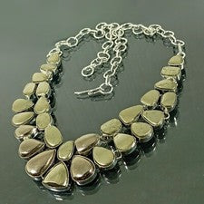 Collar de pirita apache hecho a mano collar de joyería de plata de ley 925.