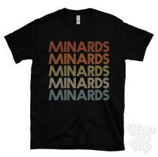 CAMISETA MINARDS ESTILO RETRO REPETIDO Hombre y Mujer Novedad Genial Nombre Regalo