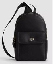 NUEVO CON ETIQUETAS COACH TURNLOCK SLING PACK CAJ27 BANDOLERA BOLSO DE MANO 1 CORREA MONEDERO BOLSO