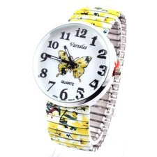 Reloj elástico mariposa amarilla