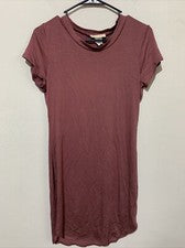 Mind Code Camiseta Vestido Mujer Grande Rojo Manga Corta Elastizado Informal Midi