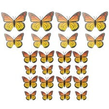 Para decoraciones de mariposas monarca 24 piezas de plástico naranja para uso artesanal de pared de habitación