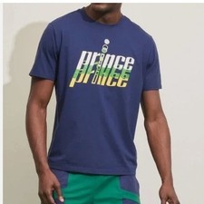 Camiseta Prince Pickleball Para Hombre Azul Marino Logo Manga Corta Talla Pequeña Nueva Con Etiquetas