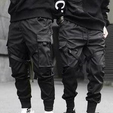Hombres Cintas Harén Joggers Harajuku Pantalones Pantalones Pantalones Pantalones Hip-hop Y2P9