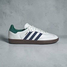 NUEVO~ Adidas Talla 9 Para Hombre Samba OG IH4882 Blanco Verde Originales Colegial Azul Marino
