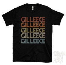 CAMISETA ESTILO RETRO REPETIDO GILLEECE para hombre y mujer novedad genial nombre regalo