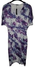 Vestido Anrilita envolvente manga corta cuello en V informal tie-dye bolsillos para mujer talla S