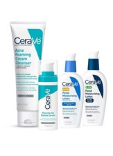 Set limpiador 4 % CeraVeAcne SkinCare 4 % + rejuvenecimiento + AM + PM loción hidratante