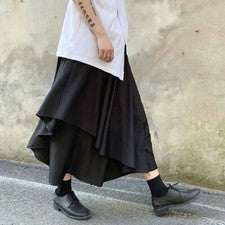 Hombres Falda Harén Entrepierna Baja-Como Pantalones Capri Capas Gótico Rock Pantalones Moda