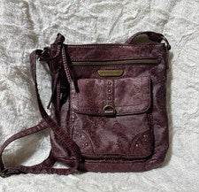 STONE MOUNTAIN Borgoña Bandolera Cartera Cremallera Viaje Cuadrado Bolso de Hombro
