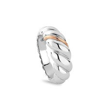 Anillo Clogau Galés Plata y Oro Rosa 9ct Amante Twist Talla L Gales Nuevo