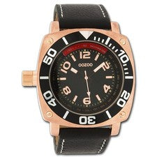 Oozoo reloj de pulsera para hombres Timepieces analógico cuero negro UOC2282A