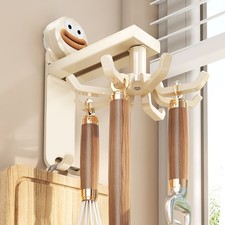 Fuerte ventosa montada en la pared estante para utensilios delantales y herramientas de cocina