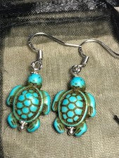 Pendientes tortuga turquesa Howlite en bolsa de regalo de plata de ley 925 - Envío y devolución gratuitos