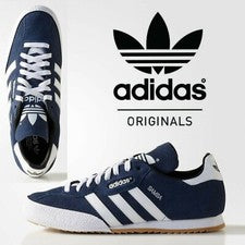 Adidas Originales Super Samba Gamuza Hombre Entrenadores Retro Azul Marino