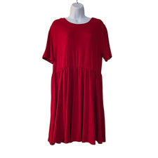 Vestido Solero Mujer Agnes And Dora Rojo Arándano S Cuello Redondo Volantes Elástico