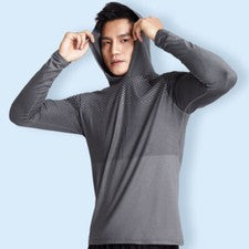 Moda Para Hombres Manga Larga Camisetas con Capucha Fitness Sudaderas con Capucha Camiseta Calce Ajustado Gimnasio