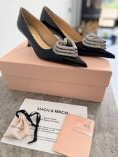 Zapatos de tacón Mach & Mach para mujer de cristal triple corazón charol Reino Unido 5 genuinos