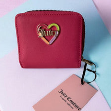 Cartera Juicy Couture Rosa Flash Love Mode CC ID's ZA Corazón Arco Iris Nueva con Etiquetas ¡Rara!