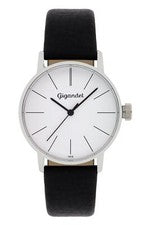 Gigandet Mujer Reloj de Cuarzo Acero Inox Pulsera Cuero Plata - MINIMALISM G43