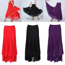 Vestido maxi disfraz de baile de sociedad de malla suave tango vals moderno para mujer