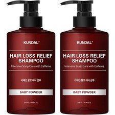 Champú para aliviar la pérdida de cabello con cafeína KUNDAL 500 ml x2 cuidado del cuero cabelludo K-Beauty coreano