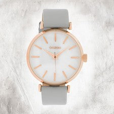 Oozoo Cuero Reloj de Mujer C10143 Análogo Cuarzo Gris Claro Relojes UOC10143