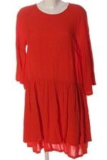 Vestido mujer JUST manga larga viscosa rojo talla 36 casual vintage