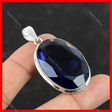 Oferta de Año Nuevo 925 Plata Ovalada Natural Tanzanita Cuarzo Hermana Colgante Joyería
