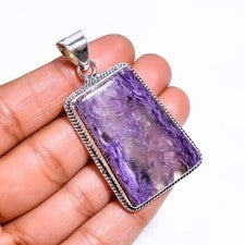 Colgante Charoite Boho Mujer Colgante Plata de Ley 925 Envío Gratis A-42