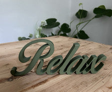 Letrero Relax Palabra Decoración del Hogar Letras Adorno Palabra Independiente Nuevo Hogar Regalo
