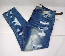 Pantalones de mezclilla FWRD talla 40x32 para hombre calce ajustado azul elástico estilo desgastado FW33601B