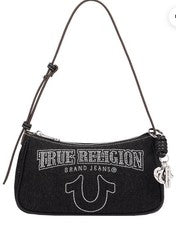 Bolso de Hombro True Religion Para Mujer Azul Bling Logo Parche Costuras Diseñador