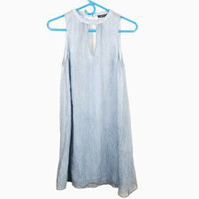 Vestido recto BobiBlack para mujer gris sin mangas ojo de cerradura cuello redondo talla pequeña