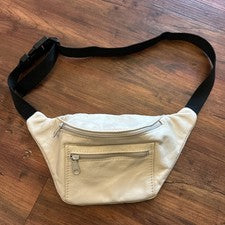 De Colección Cuero Genuino Crema Cinturón de Viaje Riñonera Cintura Bandolera Cartera EE. UU.