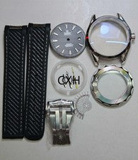 Caja de reloj de acero inoxidable 41 mm con kit de correa para Aqua Terra 8215 8200