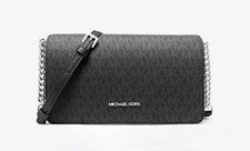 Bolso Bandolera Michael Kors Jet Set Para Mujer Mediano Firma Logo Negro