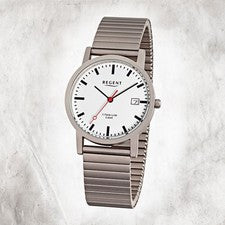 Regent Titan Mujeres-Hombres Reloj F-475 de Cuarzo Pulsera Gris Plata URF475