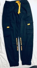 Pantalones cargo Floette de moda para hombre informales hip hop con cordón talla L