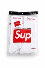 Calcetines Hanes X Supreme White Cushion Crew (paquete de 4) NUEVOS SELLADOS