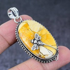 Colgante de joyería de plata de ley 925 con piedras preciosas mookaite 2,25" regalo para ella N691