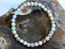 Pulsera Piedras Preciosas Naturales Aqua Terra Jaspe 6mm Cuentas Elásticas Elásticas
