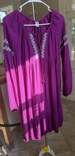Vestido de festival boho bayas azul marino antiguo para mujer talla pequeña