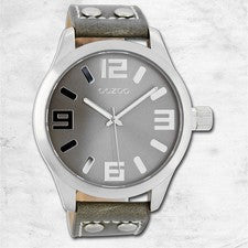 Oozoo Reloj De Pulsera Para Hombre Timepieces Analógico De Cuero Gris UOC1057A