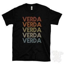CAMISETA VERDA ESTILO RETRO REPETIDO Hombre y Mujer Novedad Genial Nombre Regalo