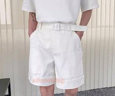 Para hombres Nuevo Moda Verano Informal Suelto Pantalones Cortos Juveniles Carga Pantalones Cortos Cinturón Ajustado